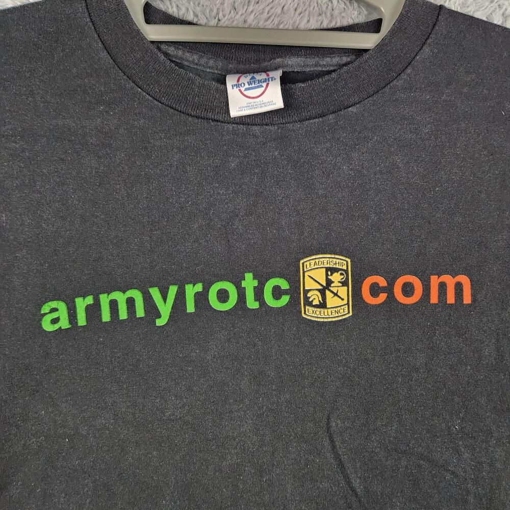 Vintage Army ROTC Shirt Mens XL Black Graphic Military Logo USA Retro 90s Y2k